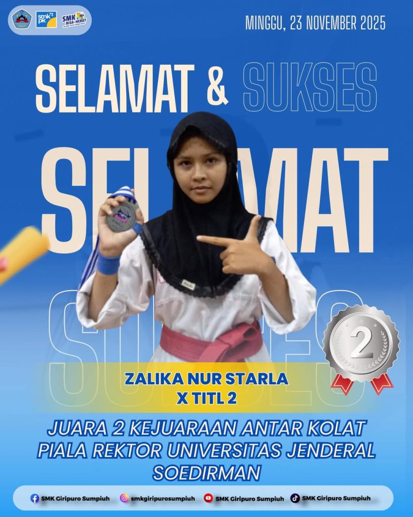 Murid SMK Giripuro Sumpiuh Raih Juara 2 Kejuaraan Antar Kolat Piala Rektor Universitas Jenderal Soedirman